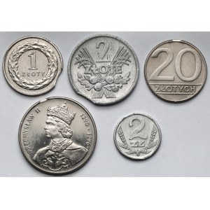 1-100 złotych 1974-2015 - destrukty mennicze - zestaw (5szt)
