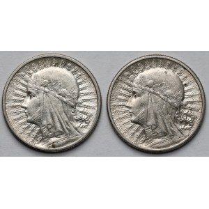 2 złote 1933-1934 Głowa Kobiety - zestaw (2szt)
