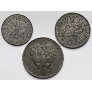 20 fenigów 1918 i 10-20 groszy 1923 - zestaw (3szt)