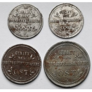 Ober-Ost. 1-3 kopiejki 1916 A i J - zestaw (4szt)