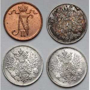 Finlandia, 1-25 pennia 1915-1917 - zestaw (4szt)