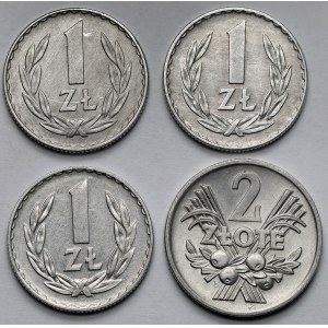 1-2 złote 1971-1974 - zestaw (4szt)
