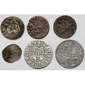 Zygmunt III Waza i Jan II Kazimierz, Denar, Półtoraki i Szelągi - zestaw (6szt)