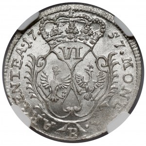 Śląsk, Fryderyk II Wielki, Szóstak 1757-B, Wrocław