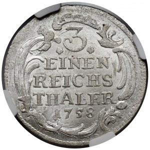 Prusy, Friedrich II, 1/3 talara 1758, Drezno