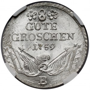 Śląsk, Fryderyk II Wielki, 8 dobrych groszy 1759-B, Wrocław