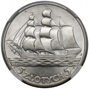 Żaglowiec 5 złotych 1936