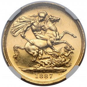 Wielka Brytania, Wiktoria, 2 suwereny 1887, Londyn