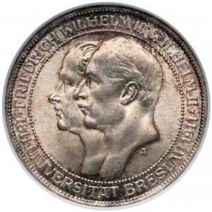 Prusy, 3 marki 1911-A, Berlin - Uniwersytet we Wrocławiu
