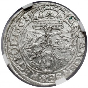 Jan II Kazimierz, Szóstak Lwów 1661 GBA - ozdobne tarcze
