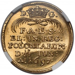 August II Mocny, Dukat koronacyjny 1697, Drezno