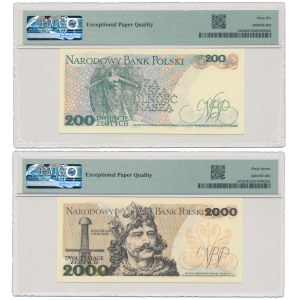 2.000 zł 1982 BZ i 200 zł 1988 EG - zestaw (2szt)