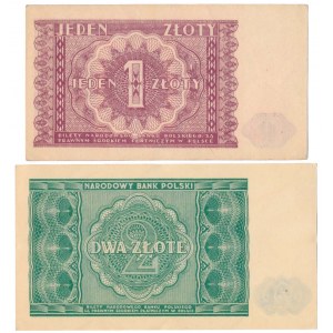 1 i 2 złote 1946 - zestaw (2szt)