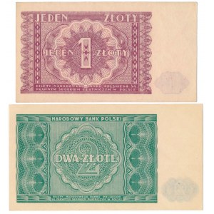 1 i 2 złote 1946 - zestaw (2szt)