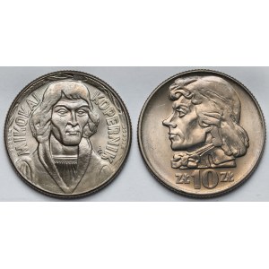 10 złotych Kopernik 1965 i Kościuszko 1966 - zestaw (2szt)