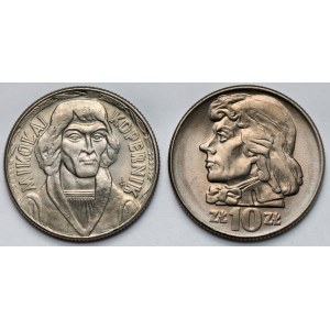 10 złotych Kopernik 1965 i Kościuszko 1966 - zestaw (2szt)