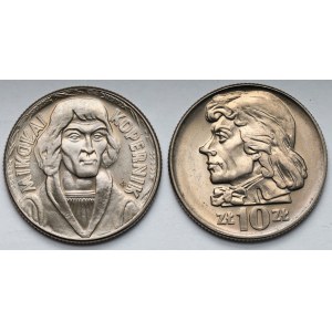 10 złotych Kopernik 1965 i Kościuszko 1966 - zestaw (2szt)