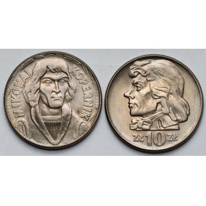 10 złotych Kopernik 1965 i Kościuszko 1966 - zestaw (2szt)