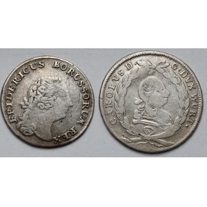 Prusy i Württemberg, 1/6 talara 1764 i 20 krajcarów 1766 - zestaw (2szt)