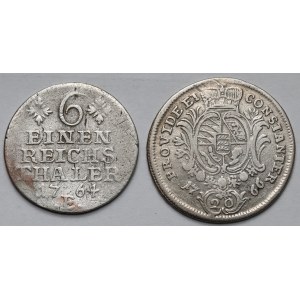 Prusy i Württemberg, 1/6 talara 1764 i 20 krajcarów 1766 - zestaw (2szt)