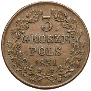 Powstanie Listopadowe, 3 grosze 1831 KG
