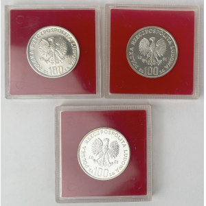 Próba Ag 100 złotych 1981 Władysław Sikorski - zestaw (3szt)