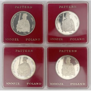 Próba Ag 1.000 złotych 1985 Przemysław II - zestaw (4szt)