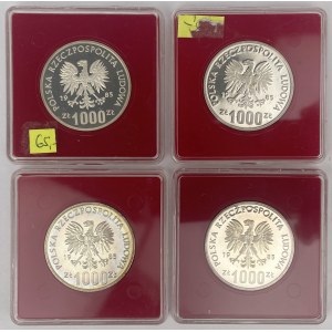 Próba Ag 1.000 złotych 1985 Przemysław II - zestaw (4szt)