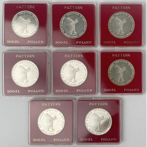 Próba Ag 500 złotych 1983 Sarajewo - zestaw (8szt)