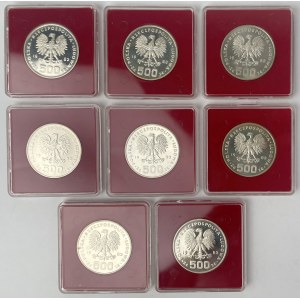 Próba Ag 500 złotych 1983 Sarajewo - zestaw (8szt)