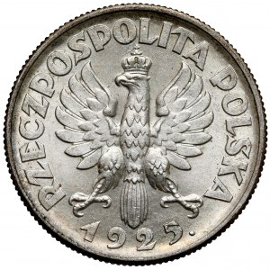 Kobieta i kłosy 2 złote 1925 z kropką, Londyn
