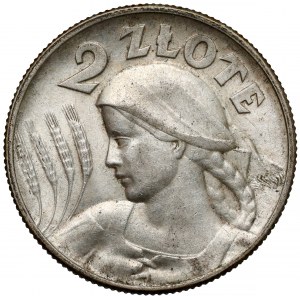 Kobieta i kłosy 2 złote 1925 z kropką, Londyn