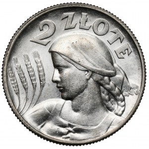Kobieta i kłosy 2 złote 1925 z kropką, Londyn