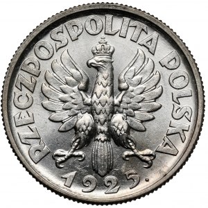 Kobieta i kłosy 2 złote 1925 z kropką, Londyn