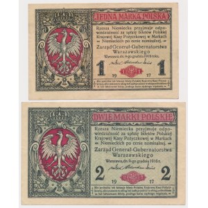1 i 2 mkp 1916 Generał - zestaw (2szt)