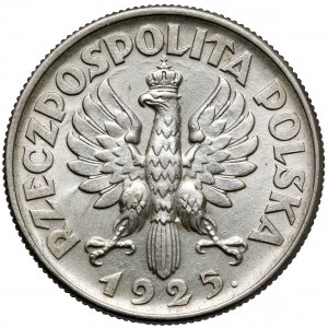 Kobieta i kłosy 2 złote 1925 z kropką, Londyn