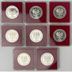 Próba Ag 200 złotych 1982 FIFA Hiszpania 1982 - zestaw (8szt)