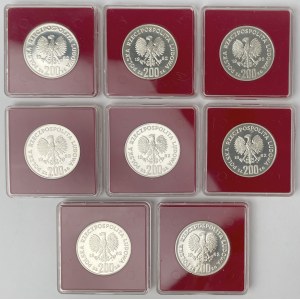 Próba Ag 200 złotych 1982 FIFA Hiszpania 1982 - zestaw (8szt)