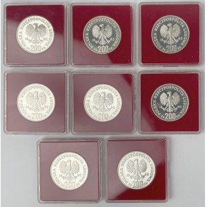 Próba Ag 200 złotych 1982 FIFA Hiszpania 1982 - zestaw (8szt)