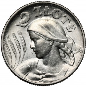 Kobieta i kłosy 2 złote 1925 z kropką, Londyn