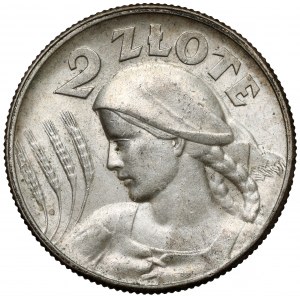 Kobieta i kłosy 2 złote 1925 z kropką, Londyn