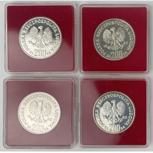Próba Ag 200 złotych 1982 Bolesław III Krzywousty - zestaw (4szt)