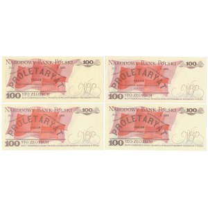 100 zł 1979-1988 - FS, HL, NZ, PM - zestaw (4szt)