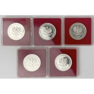 Próba Ag 200 złotych 1980 Kazimierz I Odnowiciel - zestaw (5szt)