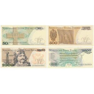 50 - 5.000 zł 1982-1988 - zestaw (4szt)