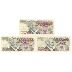 2 mln zł 1992-1993 - zestaw (3szt)