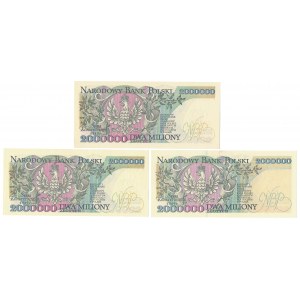 2 mln zł 1992-1993 - zestaw (3szt)