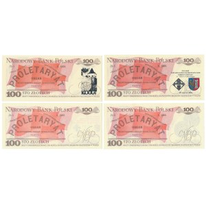 100 zł 1986-1988 - z nadrukami okolicznościowymi (4szt)