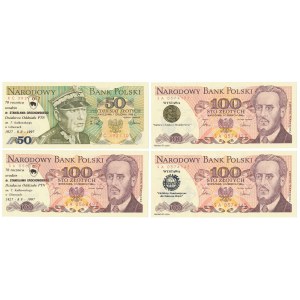 50 zł 1988 i 3x 100 zł 1986 - z nadrukami okolicznościowymi (4szt)