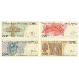 50 - 500 zł 1982-1988 - z nadrukami okolicznościowymi (4szt)
